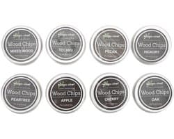NTH products- Rookchips Set - 8 Stuks Appelhout/Hickory/Eik/Beuk/Kers - Smokerbox voor Verbeterde Smaak - Rookhout Snippers - Cocktail Smoker Kit - Schitterende Rokerige Aroma's