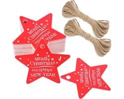 Kerst Hanger Ster - 100 Stuks Cadeaulabels 6 cm voor Kerstmis