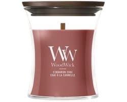 WoodWick Geurkaars Mini Candle - Cinnamon Chai - 20 branduren - 85gr - 8 cm / ø 7 cm