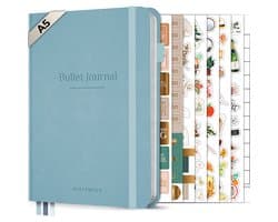 Systemyze Bullet Journal – Notitieboek A5 – Journal Notebook – Hardcover Vegan Leer – Baby Blue