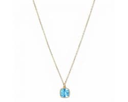 Petit Comité - Dames Ketting Geboortesteen Maart – Aquamarijn Hanger - 925 sterling Zilver - 18k gold plated