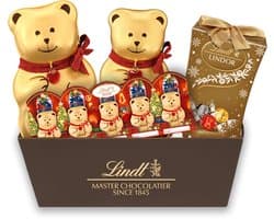 Lindt Kerstchocolade Cadeau Verpakking 425 gram - Kerstcadeau chocolade - TEDDY melkchocolade beer - LINDOR chocolade bonbons - Premium & Luxe cadeauverpakking