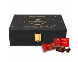 The Best of Côte d'Or houten kerstkistje 360g - Mini Bouchée, Mignonnette Melk & Chokotoff - chocolade kerstcadeau - eindejaarsgeschenk
