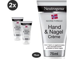 Neutrogena Hand & Nagel crème - voedende handcrèmes - handcrème droge handen - intensieve hydratatie en verzorging - 2 x 75 ml