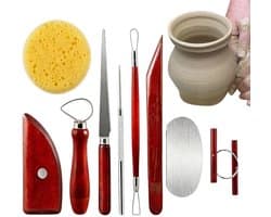 Modelleergereedschap Klei - Boetseerset Keramiek - Gedetailleerd Vormgeven - 9-delige Set - Niet gespecificeerd - Mahonie