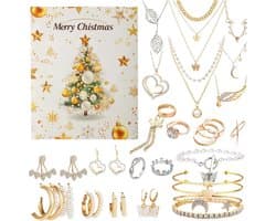 Sieraden-adventskalender 2026 - Kerst-sieraden kalender - Aftelkalender voor Kerstmis 24 dagen - Aftelkalender 2026 - Trendy sieradenset - Kerstcadeau voor dames en meisjes