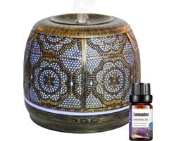 Aroma Diffuser - Luchtbevochtiger - Aromatherapie - Verstuiver etherische olie - Luchtbevochtiger - Geurverspreider – Aromadiffusers - Vernevelaar - 500ML - inclusief geurolie - Mobstore
