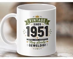 Mok Vintage Sinds 1951, Gepersonaliseerde Jaartal Mok Man Vrouw, Verjaardag Cadeau 1940-2009, Retro Jubileum Koffiemok