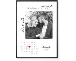 Gepersonaliseerde Poster Koppels - Liefdesposter Herinnering - Jubileum Vieren - Met Foto en Datum - 20x30 cm tot 60x120 cm