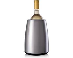 Vacu Vin Elegant Wijnkoeler RVS – Inclusief Actief Koelelement – Wijnkoeler voor 0,7 tot 1 Liter Flessen