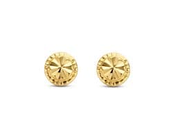 New Bling 9NBG-0388 Gouden Oorknopjes - Dames - Rondje - Facet - 6 mm Doorsnee - 14 Karaat - Goud