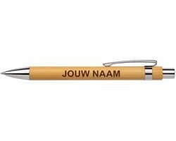 Gepersonaliseerde Bamboe pen- Graveren-Blauwe inkt - Gepersonaliseerd Cadeau - De Ideale Balpen met Gravering - Cadeau voor Hem of Haar - Geschenk Mannen - Verjaardagscadeau Vrouwen - Cadeauopnaam - Pen Gegrafeerd Voor Vriend en Vriendin-Pen met naam