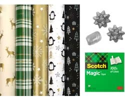 Kerst inpak pakket zilver