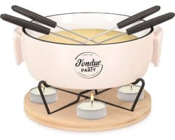 OTIX Kaasfondue set - fonduepannen met brander - 4 personen - Fondueset - met vorkjes - Chocolade - Fondue