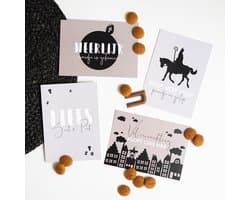 Sinterklaas kaarten | Set 8 stuks | Sinterklaasfeest | enkele kaart | schoencadeautje | MOODZ design