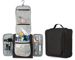 TRVLMORE XL Toilettas met Haak - Hangend - Heren - Dames - Mannen - Vrouwen - Make-up Tasje - Zwart