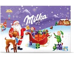 Milka Adventskalender 2026 Chocolade 200g - 24 feestelijke chocolaatjes om gezellig af te tellen naar kerst - Chocoladecadeau - Kerstcadeau