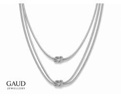 Love & Friendship Ketting Set Zilver – Koppelketting & Vriendschapsketting Set van 2 – Love Knot Hanger – Minimalistisch RVS Stainless Steel – Verstelbaar 50+5 cm – Cadeau voor moeder & dochter of beste vriendinnen – GAUD