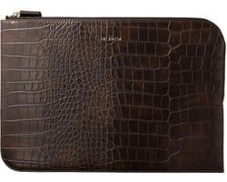 Selencia Croco Laptop Sleeve - Laptop Hoes geschikt voor 15 / 15.3 / 15.6 / 16 / 16.2 inch - Choco Brown