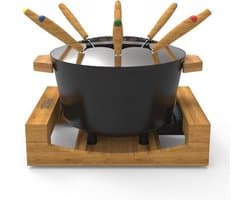 Princess Fonduepan 173025 – Elektrische fondueset - 8 personen - Geschikt voor kaas, olie, chocolade en bouillon - 2 meter snoer - Regelbare thermostaat - Bamboe – 1.5 liter