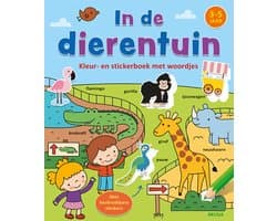 Kleur-en stickerboek - In de dierentuin