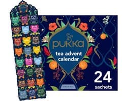 Pukka Tea Adventskalender 2026 - Giftset 24 Theezakjes - Advent Theedoos - Biologische Kruidenthee Assortiment - Thee Geschenkdoos