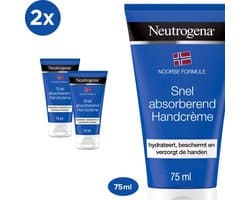 Neutrogena snel absorberende handcrème - Noorse Formule - hydraterende handcrèmes - lichte formule - 2 x 75 ml