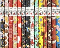 Benza assortiment Sinterklaaspapier cadeaupapier inpakpapier - 2 meter x 70 cm - 5 Rollen