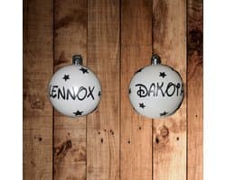 Gepersonaliseerde kerstbal wit met naam | kerstbal met naam