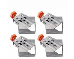 4 delig hoekklem set - Hoekklemmen - RVS - Haakse houtbewerking clip - Lijmklemmen - Hoekklem voor hout - Lijmklem - Hoekklem - Hoekbevestiging - Hoekspanner - 90 graden - 4 stuks voor L-hoek - 6-35 mm