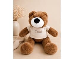 Knuffel Beer Bruin 45 cm met Naam – Gepersonaliseerde Teddybeer – Kraamcadeau Baby