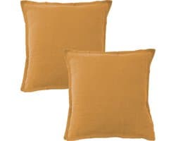 Matt & Rose Set Kussenslopen Karamel - 65 x 65 cm - 100% Linnen