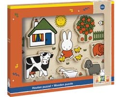 Nijntje Houten vormenpuzzel - 7 dikke puzzelstukken - Peuter en kleuter speelgoed - Voor meisjes en jongens - Vanaf 1 jaar - Speelgoed kinderen - Bambolino Toys
