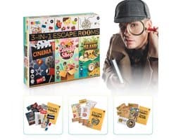 Joya Creative 3-in-1 Escape Room Spel – Breinbreker voor het Hele Gezin vanaf 8 Jaar – Voor 2 tot 4 Spelers, 45 Minuten per Thema – Meerkleurig