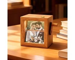 Flipbook frame, handslinger, flipbook met licht, fotolijst voor meerdere foto's, fotoflipbook box van hout, fotogeschenken gepersonaliseerd, fotocadeau voor koppels