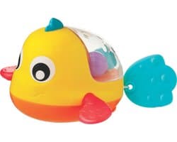 Playgro Paddellend Badvisje - Badspeelgoed - Trekspeeltje - Clownvis met spartelende vinnen - Waterspeelgoed baby - 2 kleuruitvoeringen -Speelgoed Baby - Speelgoed 1 jaar - Baby speelgoed