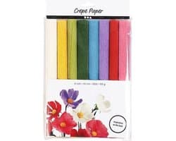 CC Crepe Paper, sheet 25x60 cm, Cr?pe ratio: 180%, 105 g, standard colours, 8 sheet/ 1 pack