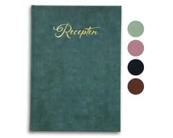 Receptenboek invulboek - Hardcover - Receptenboek zelf invullen - Luxe uitvoering met gouden titel op het omslag - kleur: petrol