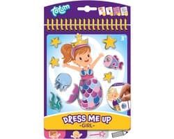 Totum Aankleedboek Dress Me Up Mode - Stickerboek - Kleurboek - 24-delig - Speelgoed Kinderen - Knutselen - Voor meisjes - Ook voor kleuters - Vanaf 3 jaar