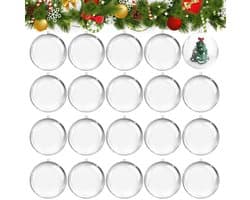 20x Transparante Kerstballen (6cm) - om te Vullen en te Versieren - kerstballen - kerstversiering - Kerstballen - Gepersonaliseerde Kerstboomversiering - Kunststof - Voor Halloween, Kerst, Verjaardag, Feesten, Bruiloft, Home Versiering Ballen