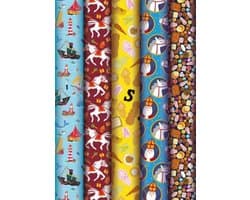 Inpakpapier Sinterklaas 5 ROLLEN - 70 x 200cm – Sinterklaas - Luxe Cadeaupapier - Geschenkpapier voor Sinterklaas - Schoencadeautjes - Perfect voor Kinderen - 5 Rollen