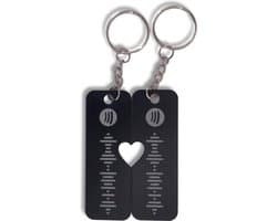 Gepersonaliseerde Spotify Sleutelhanger | Zwart/Grijs | Set van 2 | Love Design | Perfect Muziekcadeau voor Koppels & Feestdagen!