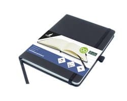 Kangaro notitieboek - A5 - zwart - met lijn - met elastiek, lint en penlus