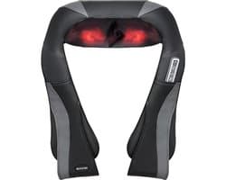 Auronic Shiatsu Massagekussen - Elektrisch Nekmassage Apparaat - Infrarood Warmtefunctie - Nek en Schouder Massage apparaat - Massage Apparaten - Zwart/Grijs