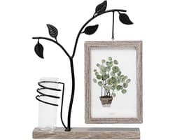 Moderne Fotolijst met Vaas en Metalen Boom - Gepersonaliseerd Fotocadeau