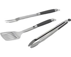 Barbecook Gereeschapset - BBQ Accesoires - Vork, Spatel & Tang - Staal - Zwart