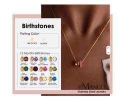 Maevi® Geboortesteen Ketting - Kleur: Zilver - Maand: Oktober - Hoge Kwaliteit - RVS / Stainless Steel - Birthstone Necklace - Geboorte / Verjaardag Cadeau - Kraamcadeau - Incl. Luxe Verpakking - Mama / Moeder / Vrouw - Verkleurt Niet