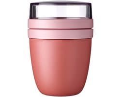 Mepal Lunchpot Ellipse - 500 ml - Yoghurt en Muesli beker to go - Geschikt voor vriezer. magnetron en vaatwasser - Vivid mauve
