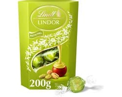 Lindt LINDOR Pistache melkchocolade bonbons 200 gram - 16 zacht smeltende chocolade bonbons - Kerstcadeau