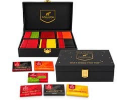 Côte d'Or Mignonnette Mix 600g - "Merry Christmas and a Happy New Year" - Luxueuze houten geschenkbox - 6 smaken melk & pure chocolade - eindejaarsgeschenk